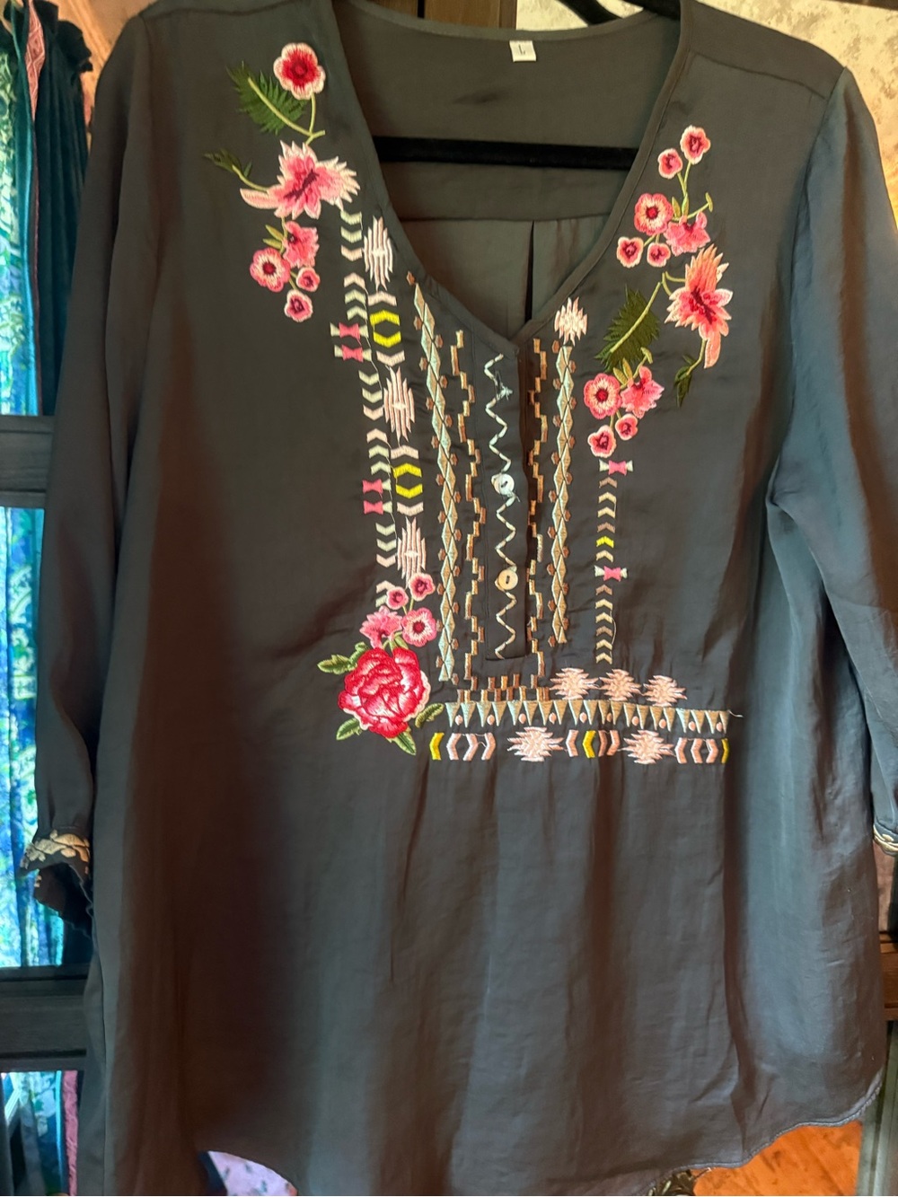 Satin Embroidered Tunic